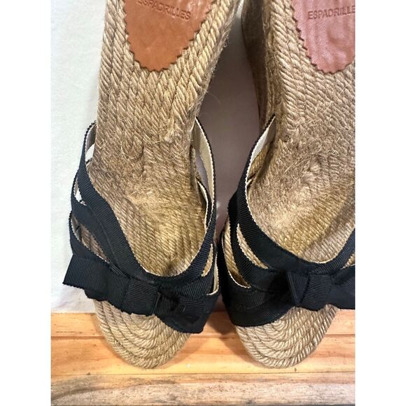 Christian LOUBOUTIN Black Cloth Espadrilles Wedges, Size 40 (10 US) - Picture 4 of 12